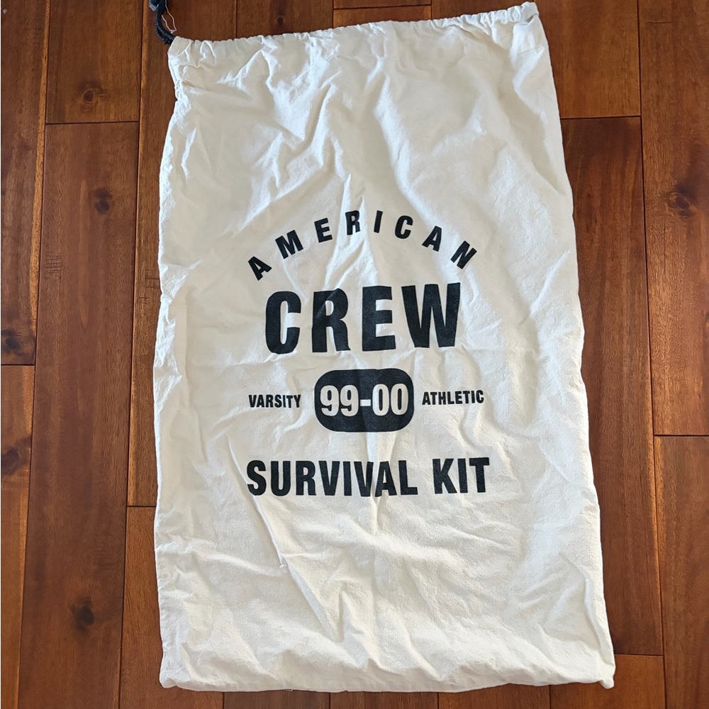 American Crew Survival Kit Laundry/Storage Bag - White with Black Print
